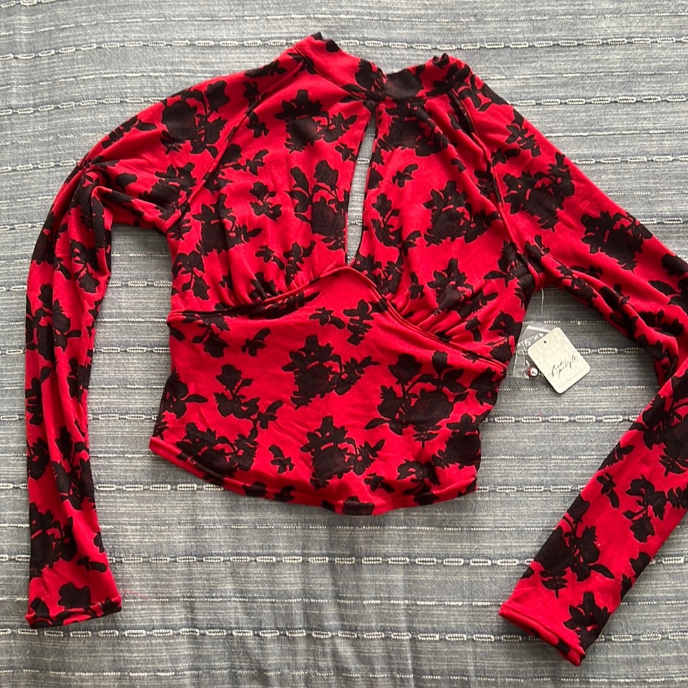 Free People Printed Long Sleeve Top